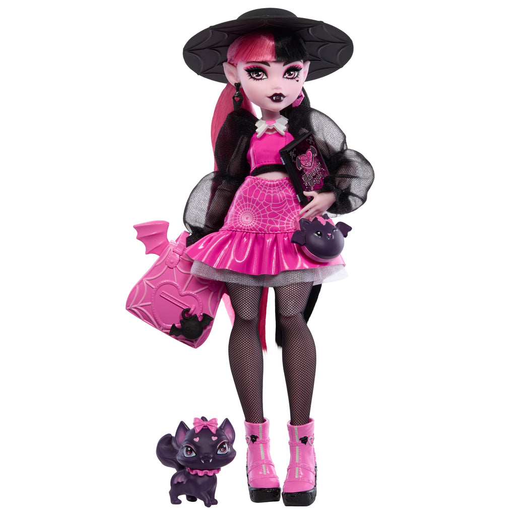 Evcil hayvanı Kont Fabulous ve aksesuarlarıyla Monster High Acayip Havalı Arkadaşlar - Draculaura