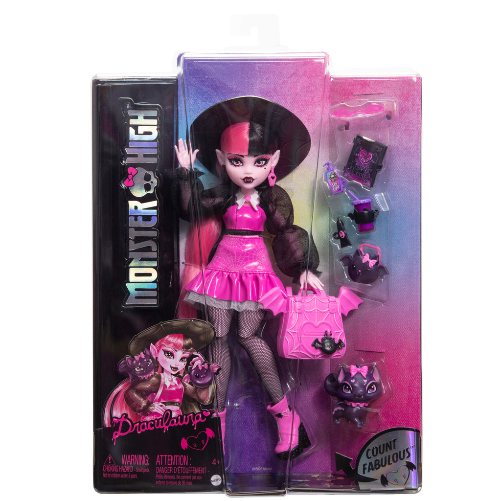 Evcil hayvanı Kont Fabulous ve aksesuarlarıyla Monster High Acayip Havalı Arkadaşlar - Draculaura