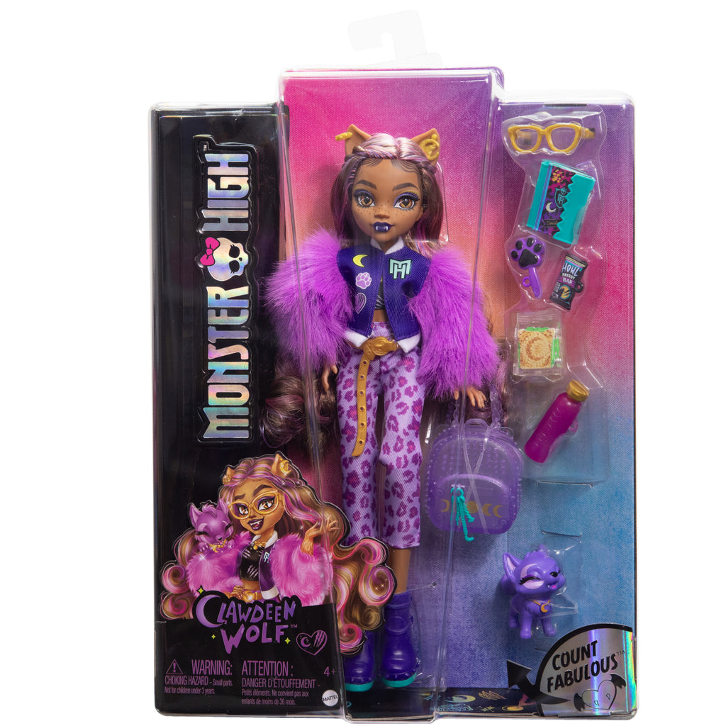 Yavru köpeği Crescent ve aksesuarlarıyla Monster High Clawdeen Wolf bebek