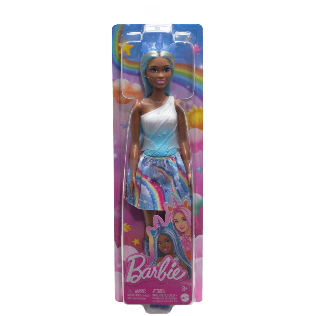 Renkli saçları, renkli kıyafetleri ve tek boynuzlu at temalı aksesuarları ile Barbie Tek Boynuzlu At Bebekler