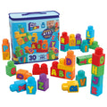 Çocuklar için MEGA BLOKS Fisher-Price Alfabeli Blok Çantası (30 parçalı) ve yeniden kullanılabilen saklama çantası