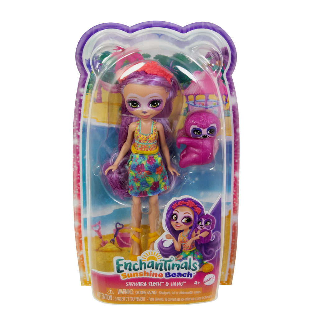 Enchantimals Gün Işığı Plajı™ Tembel Hayvan Sabindra™ bebek ve hayvan figürü