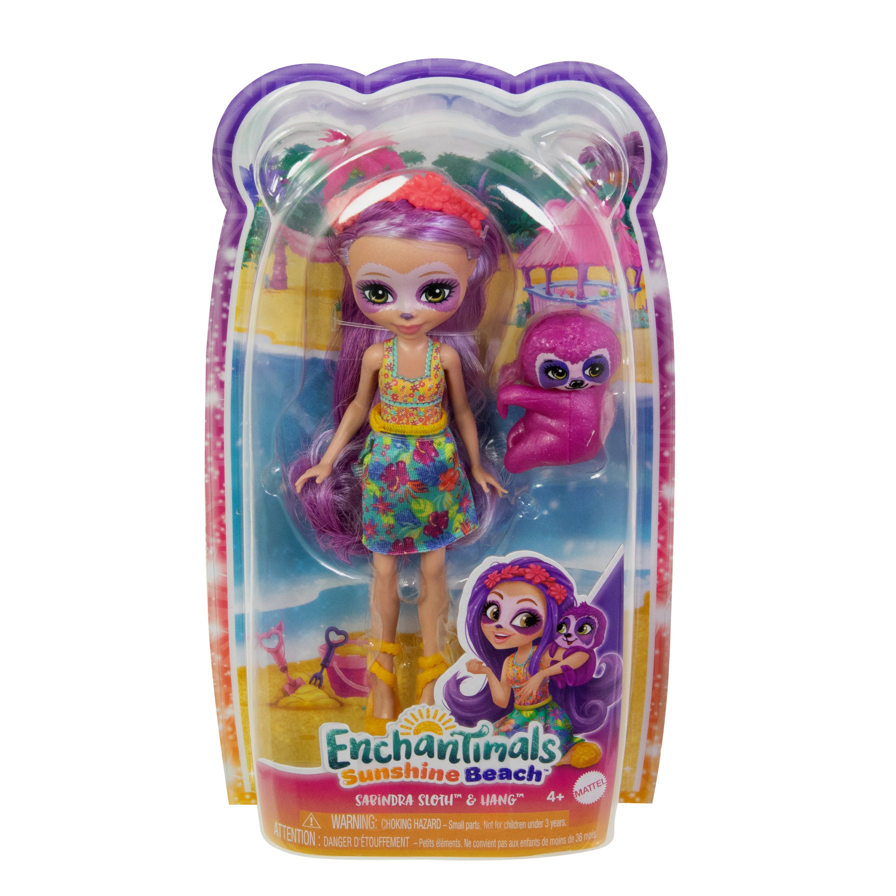 Enchantimals Gün Işığı Plajı™ Tembel Hayvan Sabindra™ bebek ve hayvan figürü