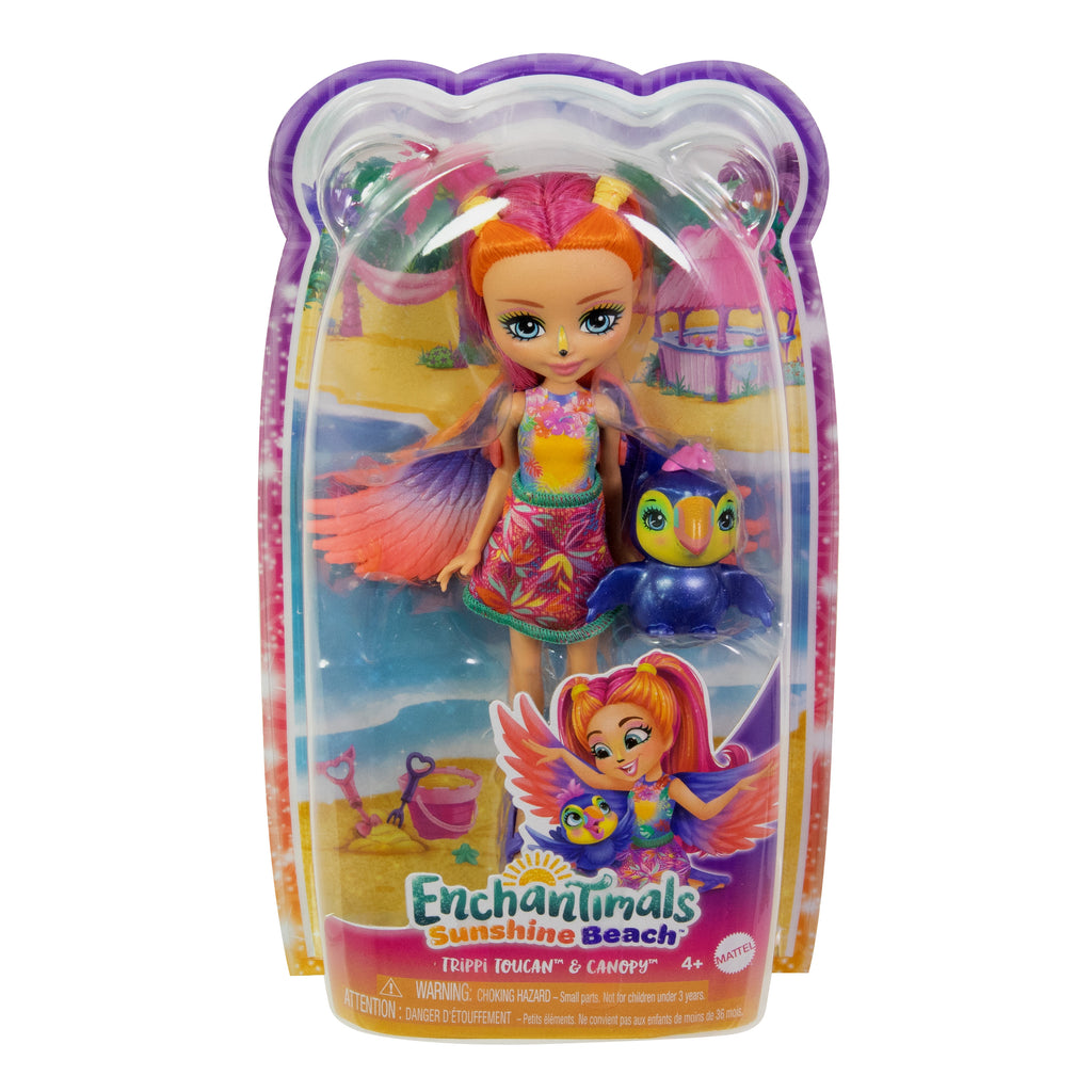 Enchantimals Gün Işığı Plajı™ Tukan Trippi™ bebek ve hayvan figürü