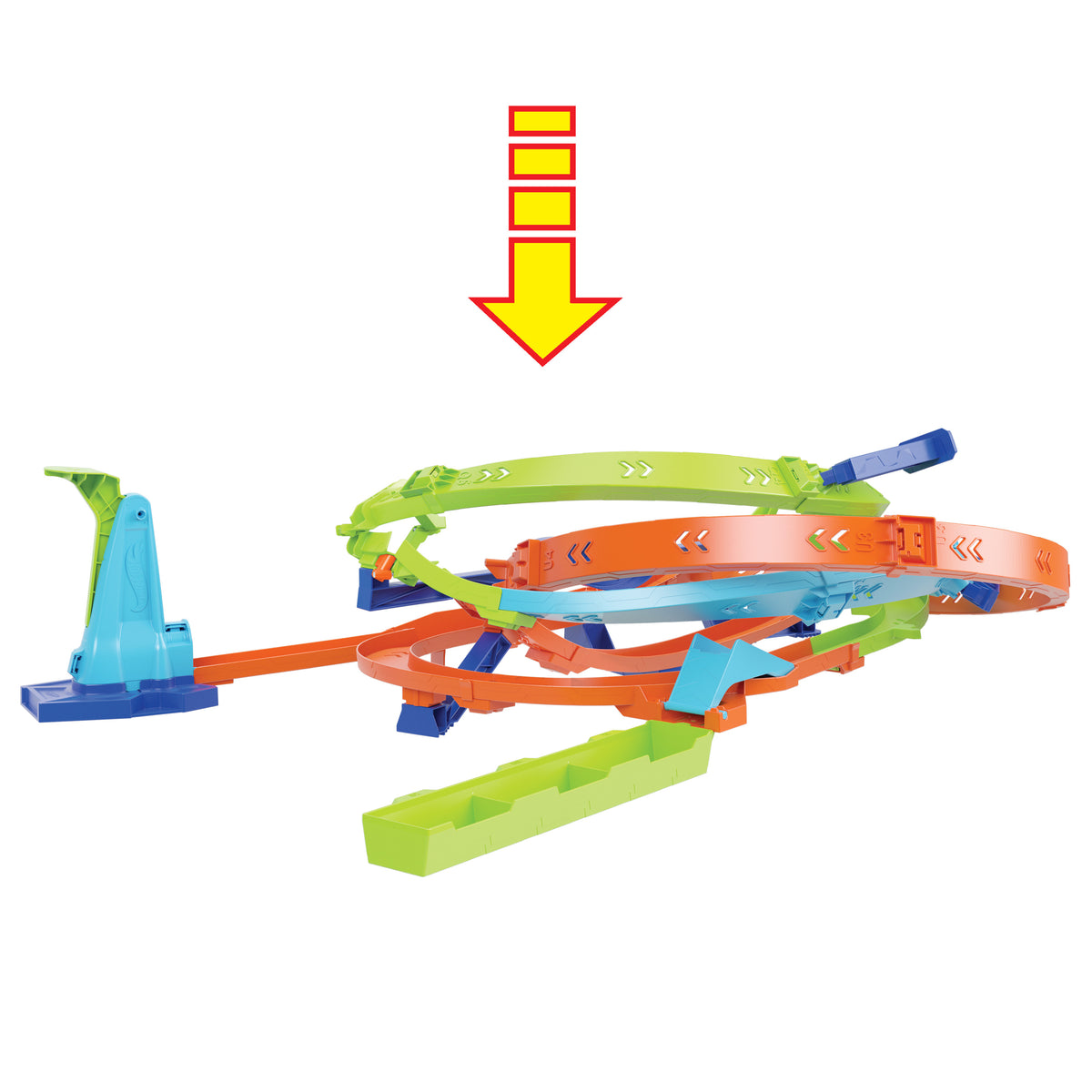 Hot Wheels Bumerang Çemberli Yarış Pisti, 1:64 ölçekli oyuncak araba, kolayca saklanabilir
