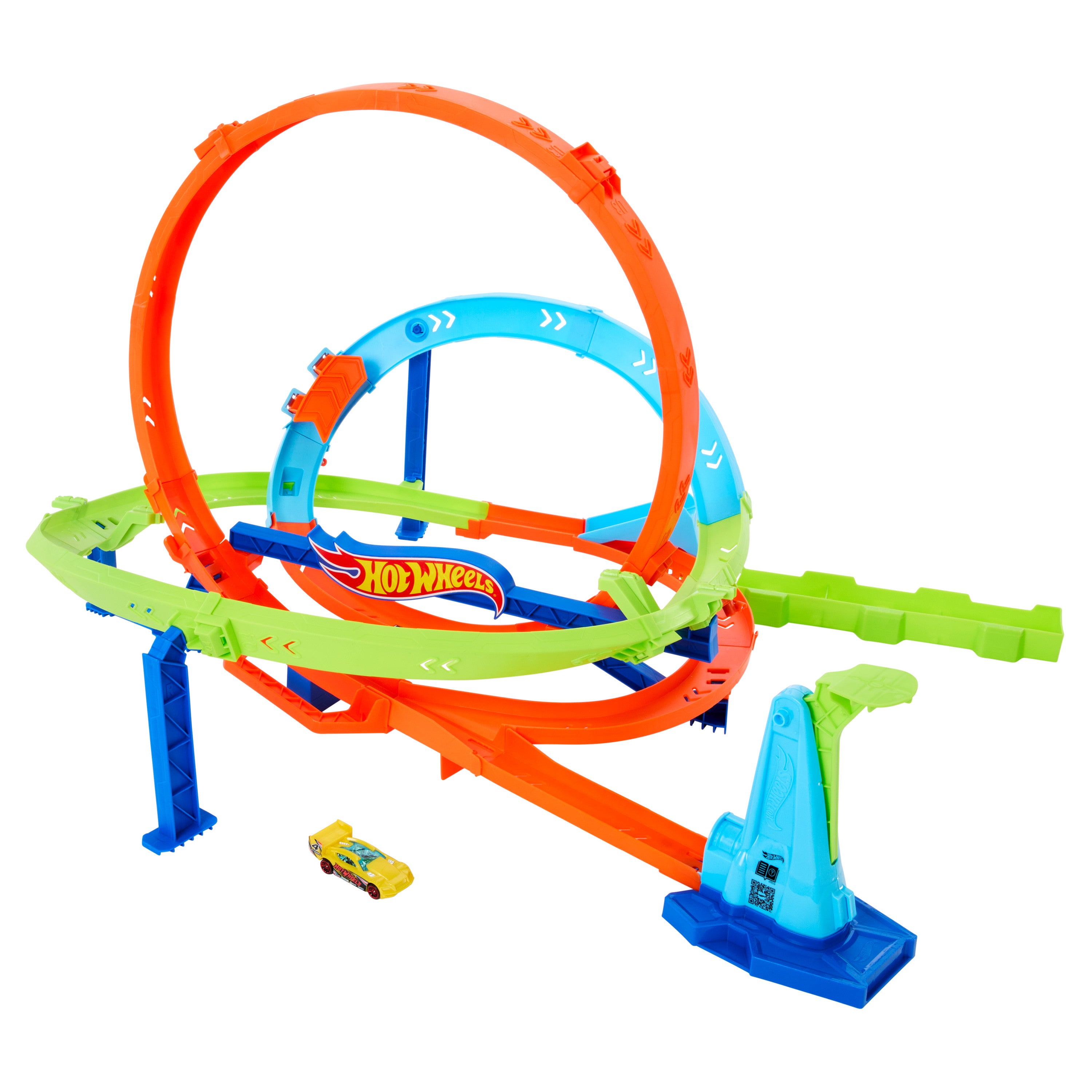 Hot Wheels Bumerang Çemberli Yarış Pisti, 1:64 ölçekli oyuncak araba, kolayca saklanabilir