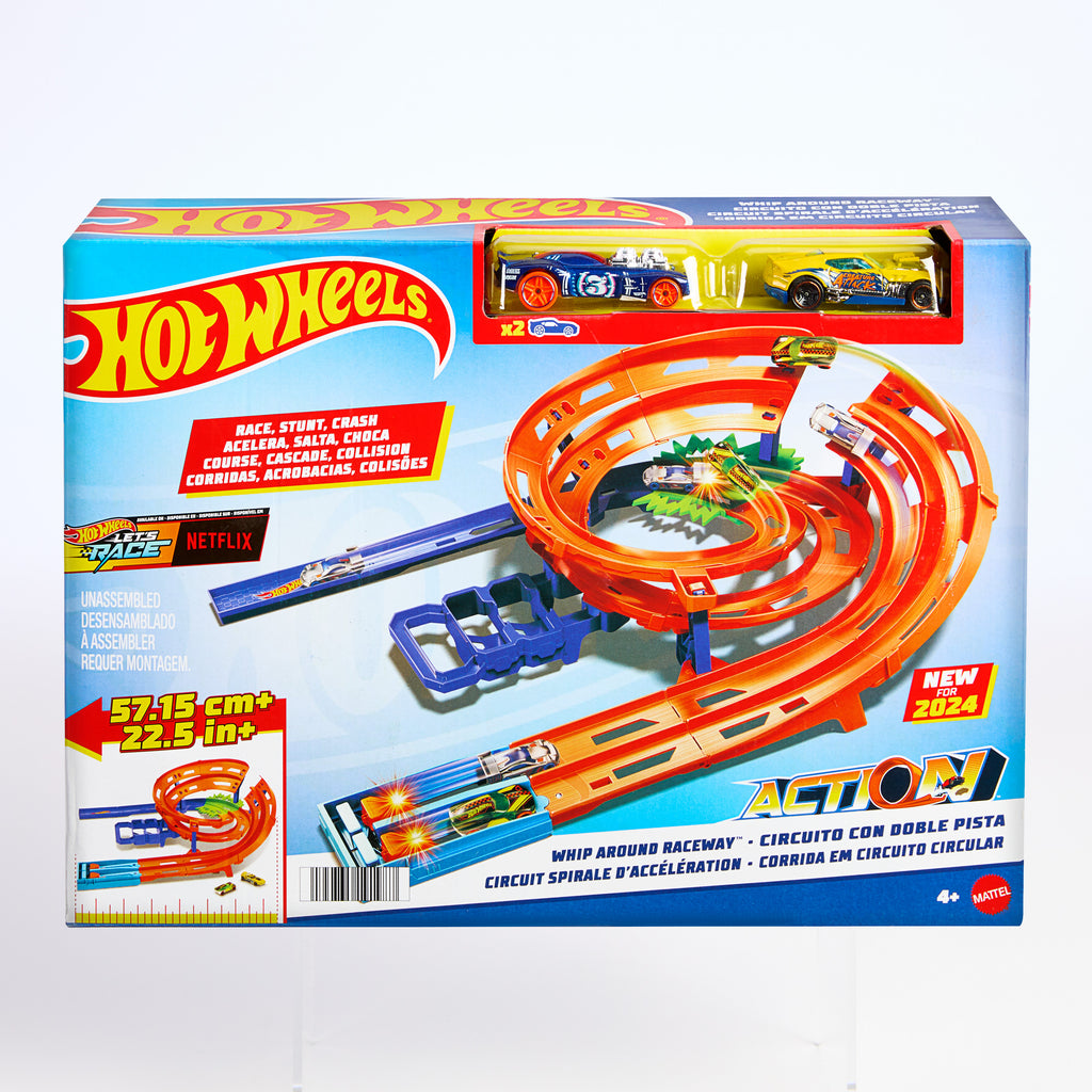 Hot Wheels İkili Yarış ve Akrobasi Pisti, 2 adet 1:64 ölçekli oyuncak araba, kolayca saklanabilir
