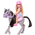 Barbie Chelsea bebek ve oyuncak at seti, kask aksesuarı dahildir, bebeğin dizleri midilliye binmek için bükülebilir