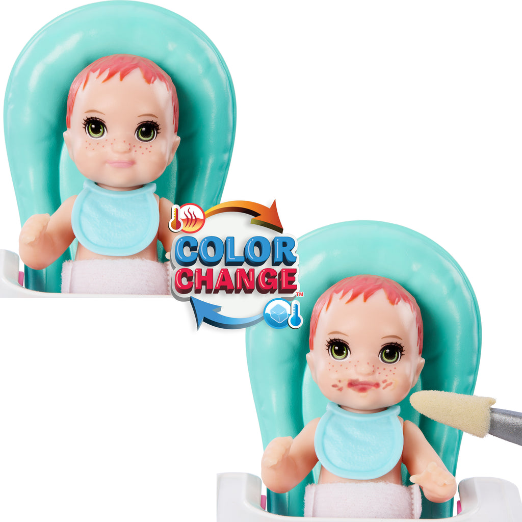 Barbie Skipper Bebek Bakıcısı Oyun Seti - Mama Sandalyeli 10 Parça