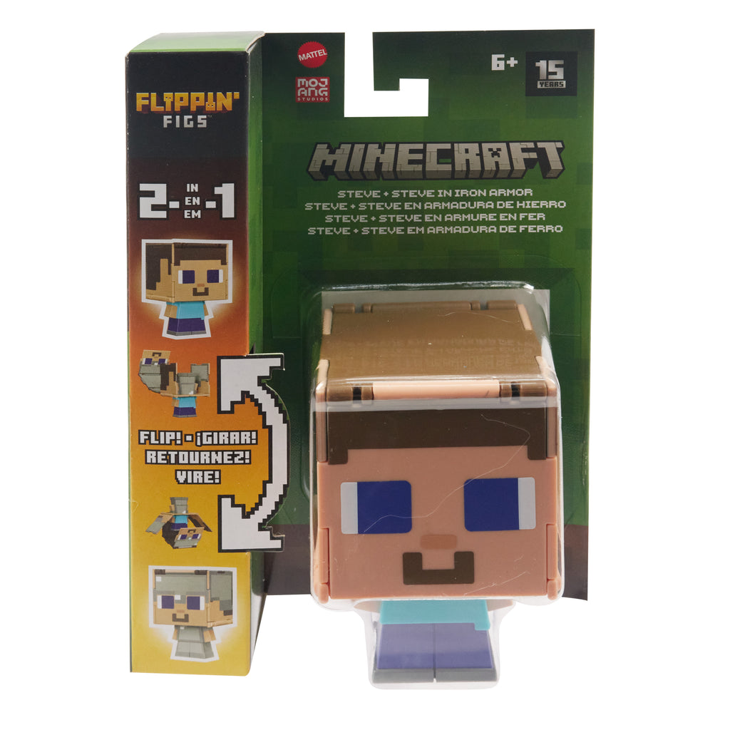 Minecraft Dönüşen Figürler Koleksiyonu, dinamik oyun için 2'si 1 arada, 9 cm'lik figürler (karakterler farklılık gösterebilir)