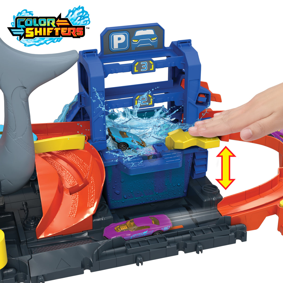Hot Wheels Muhteşem Köpek Balığı Araba Yıkama Oyun Seti - 1:64 Renk Değiştiren Araba Dahil