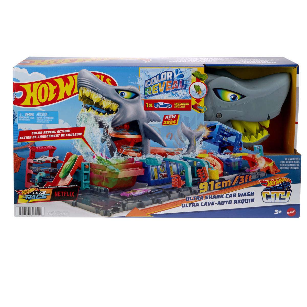 Hot Wheels Muhteşem Köpek Balığı Araba Yıkama Oyun Seti - 1:64 Renk Değiştiren Araba Dahil
