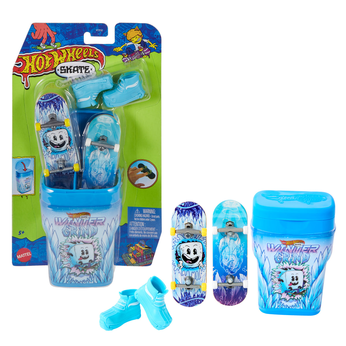 Saklama kutusunda 2 adet özel parmak kaykayı ve 1 çift çıkarılabilir kaykay ayakkabısı bulunan Hot Wheels Skate Aromalı Kutu
