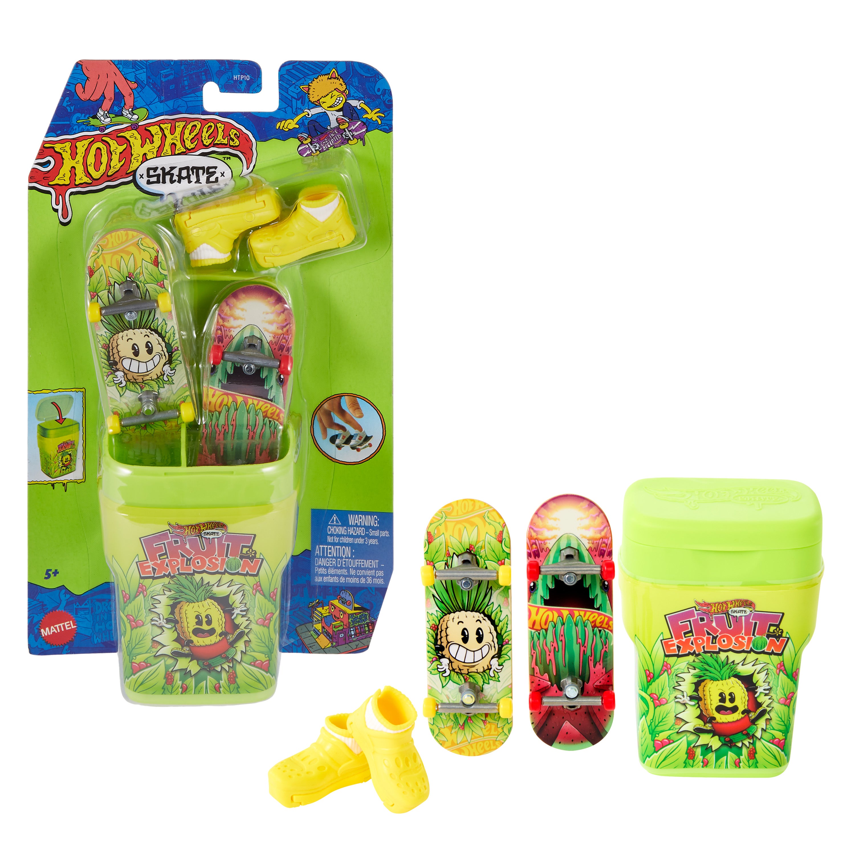 Saklama kutusunda 2 adet özel parmak kaykayı ve 1 çift çıkarılabilir kaykay ayakkabısı bulunan Hot Wheels Skate Aromalı Kutu