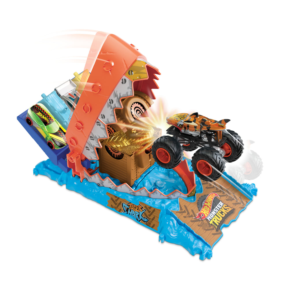 Hot Wheels Monster Trucks Arena Smashers Tiger Shark Hazine Avı Oyun Seti