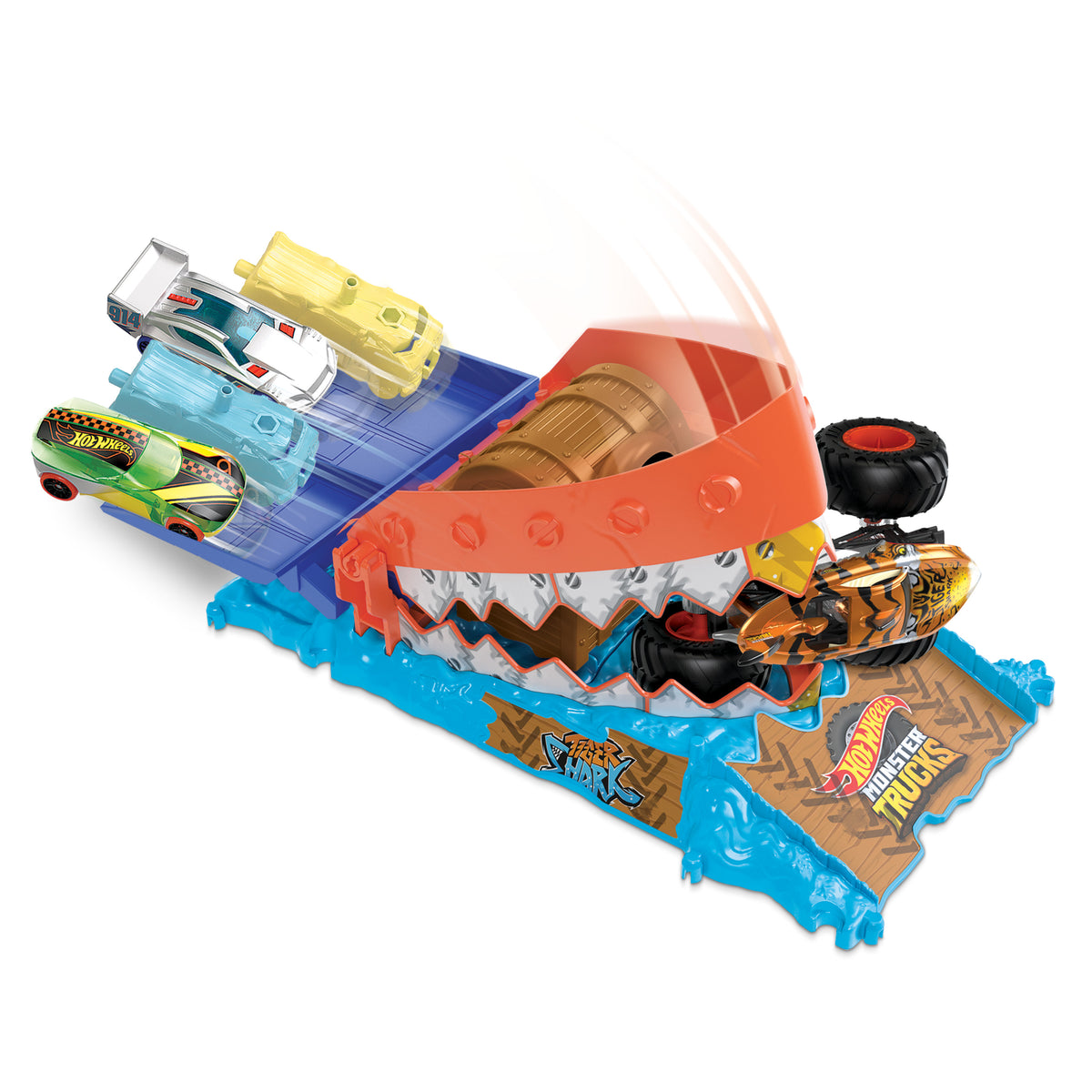 Hot Wheels Monster Trucks Arena Smashers Tiger Shark Hazine Avı Oyun Seti