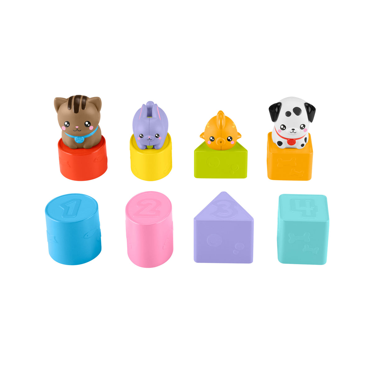 Fisher-Price Şirin Dostlar Hayvan Dostlarımın Çantası, bebekler ve yürüme çağındaki çocuklar için şekil eşleştirme oyuncağı, 8 blok