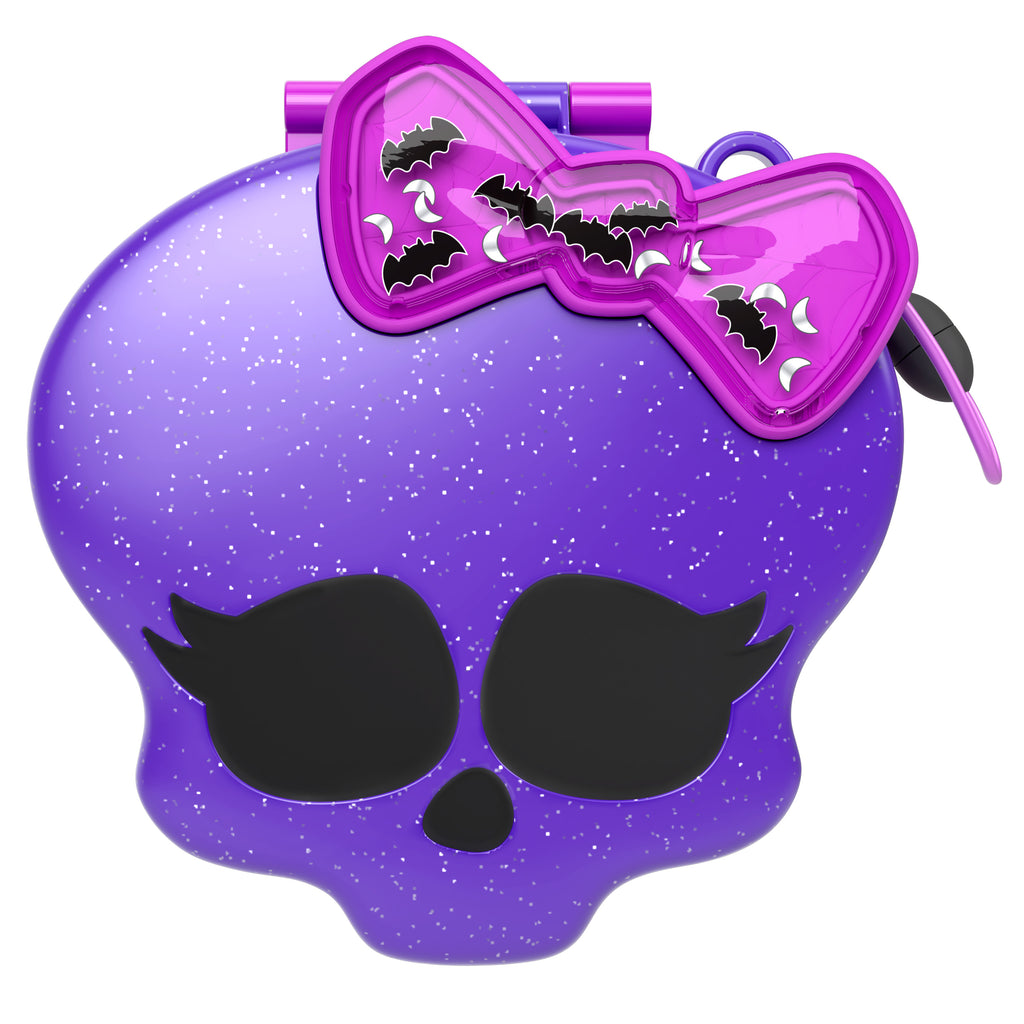 3 mikro bebek ve 10 aksesuar bulunan, açıldığında liseye dönüşen Polly Pocket Monster High Kompakt Oyun Seti
