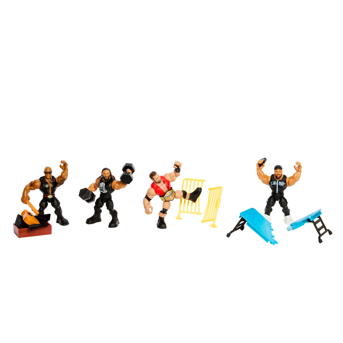 WWE Güçlü Güreşçiler aksiyon figürleri ve aksesuarlar, hareketli 8 cm'lik figürler (Stiller çeşitlilik gösterebilir)