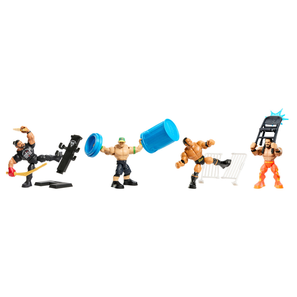 WWE Güçlü Güreşçiler aksiyon figürleri ve aksesuarlar, hareketli 8 cm'lik figürler (Stiller çeşitlilik gösterebilir)