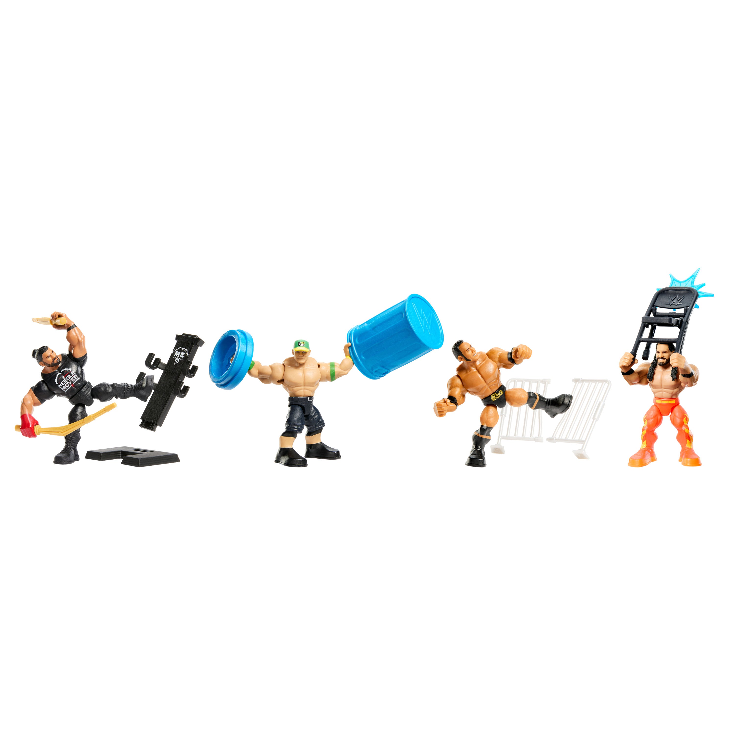 WWE Güçlü Güreşçiler aksiyon figürleri ve aksesuarlar, hareketli 8 cm'lik figürler (Stiller çeşitlilik gösterebilir)