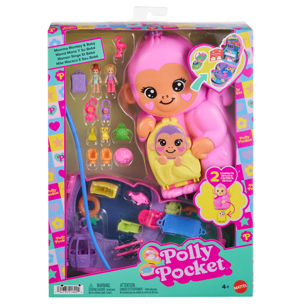 Polly Pocket Maymun Anne ve Bebeği Oyun Seti