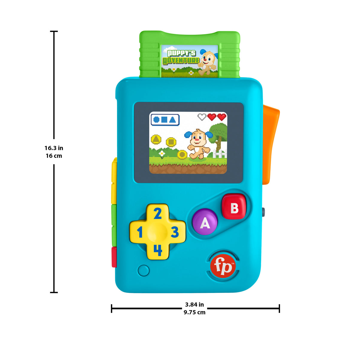 Türkçe dil desteğiyle bebekler ve yürüme çağındaki çocuklar için Fisher-Price® Eğlen ve Öğren® Köpekçiğin Oyun Macerası oyun konsolu oyuncağı