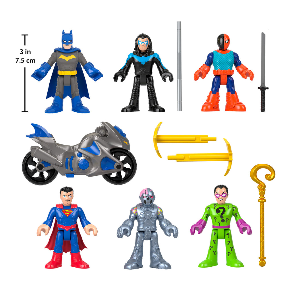 Imaginext DC Super Friends Deluxe Figür Paketi, okul öncesi çağdaki çocuklar için Batman oyuncakları, 9 parça