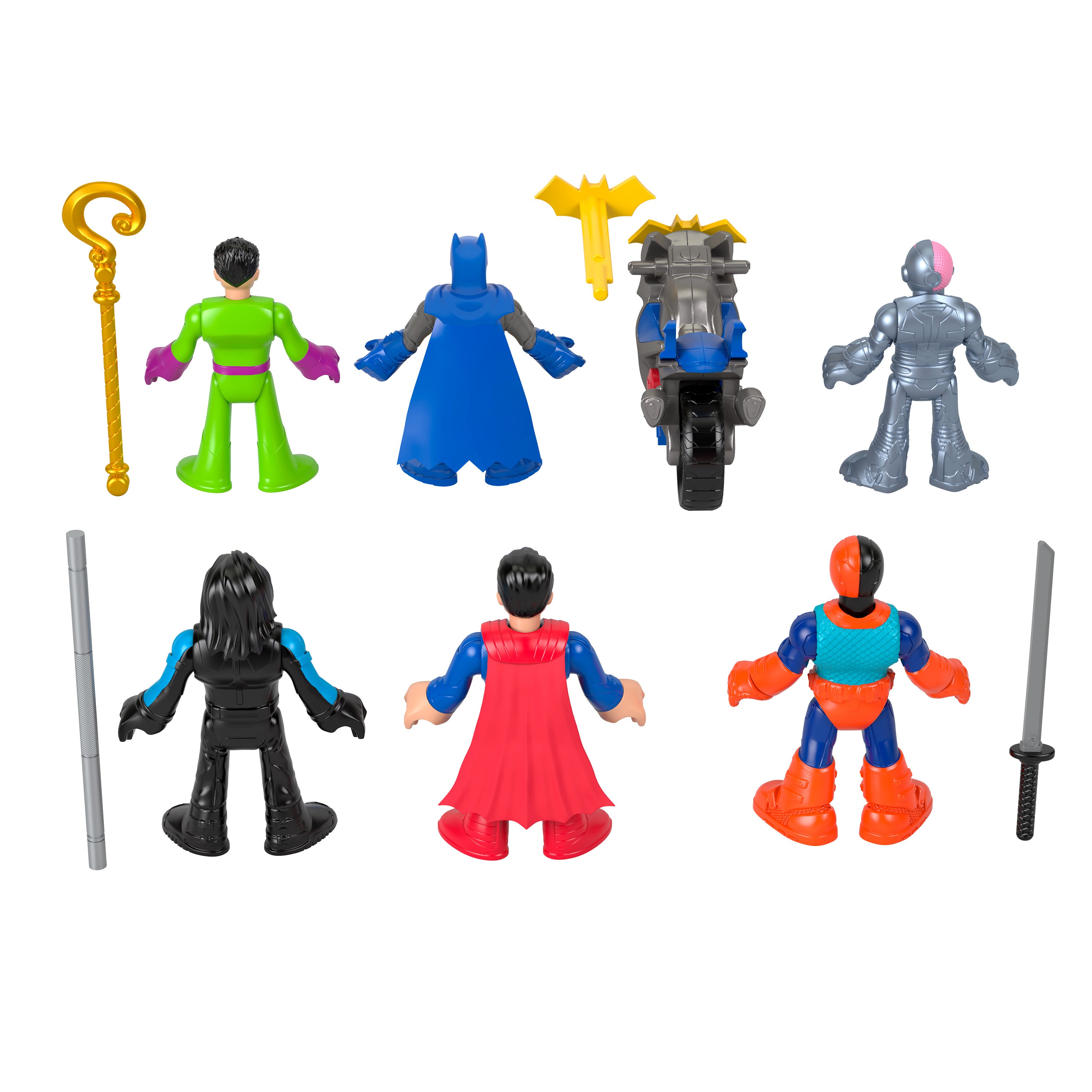 Imaginext DC Super Friends Deluxe Figür Paketi, okul öncesi çağdaki çocuklar için Batman oyuncakları, 9 parça