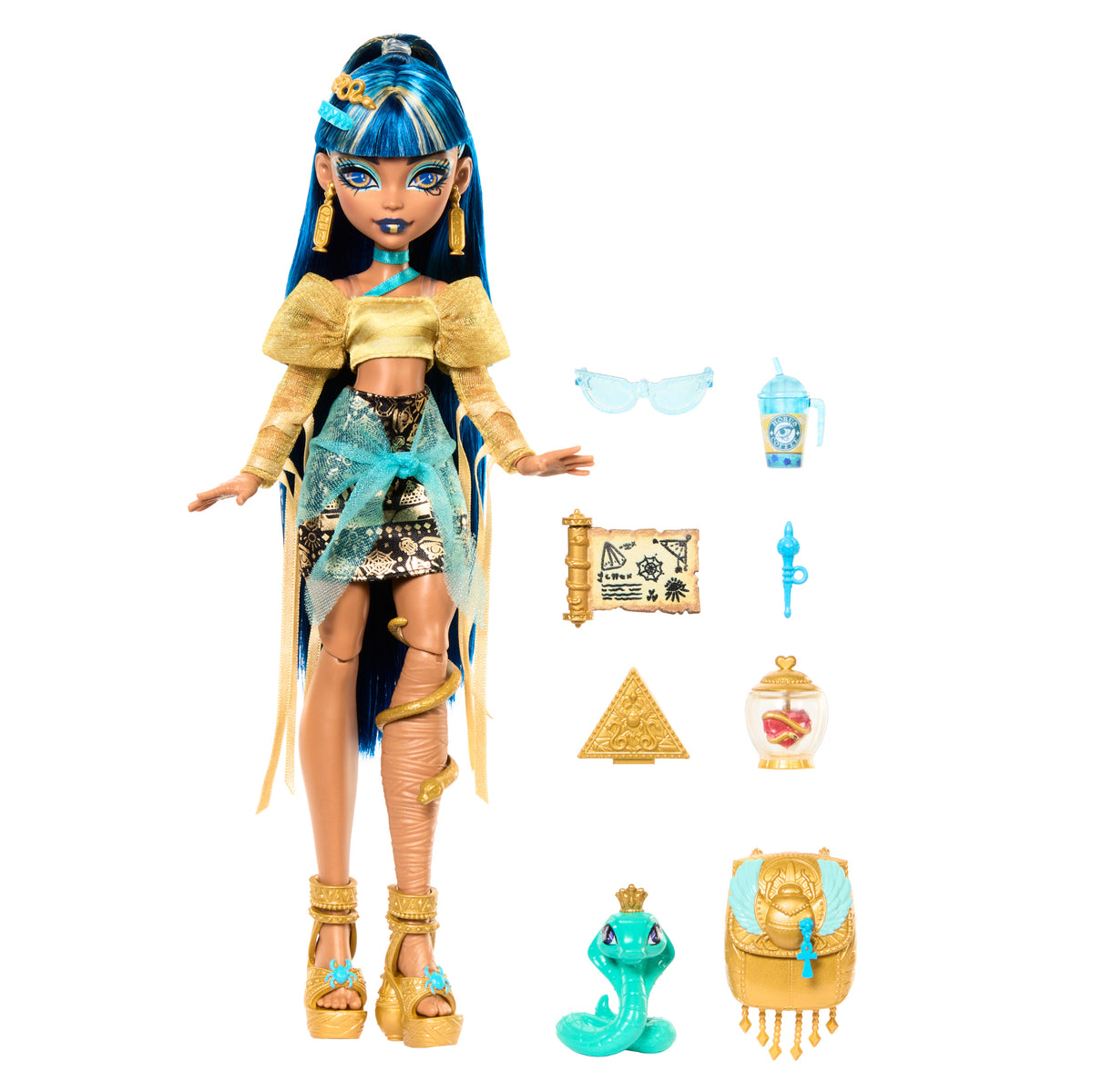 Evcil hayvanı Hissette ve aksesuarlarıyla Monster High Cleo De Nile bebek