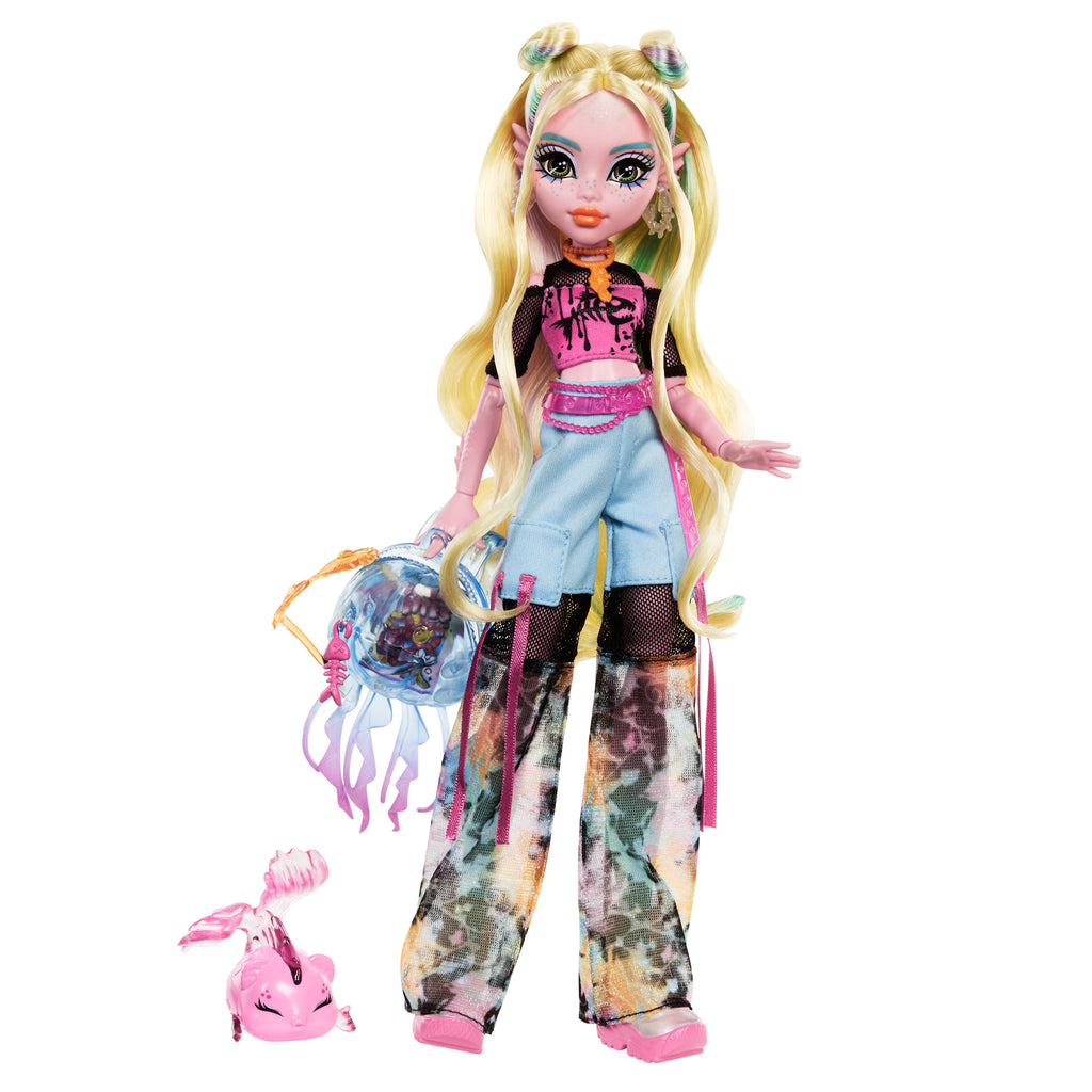 Evcil hayvanı Neptuna ve aksesuarlarıyla Monster High Lagoona Blue bebek