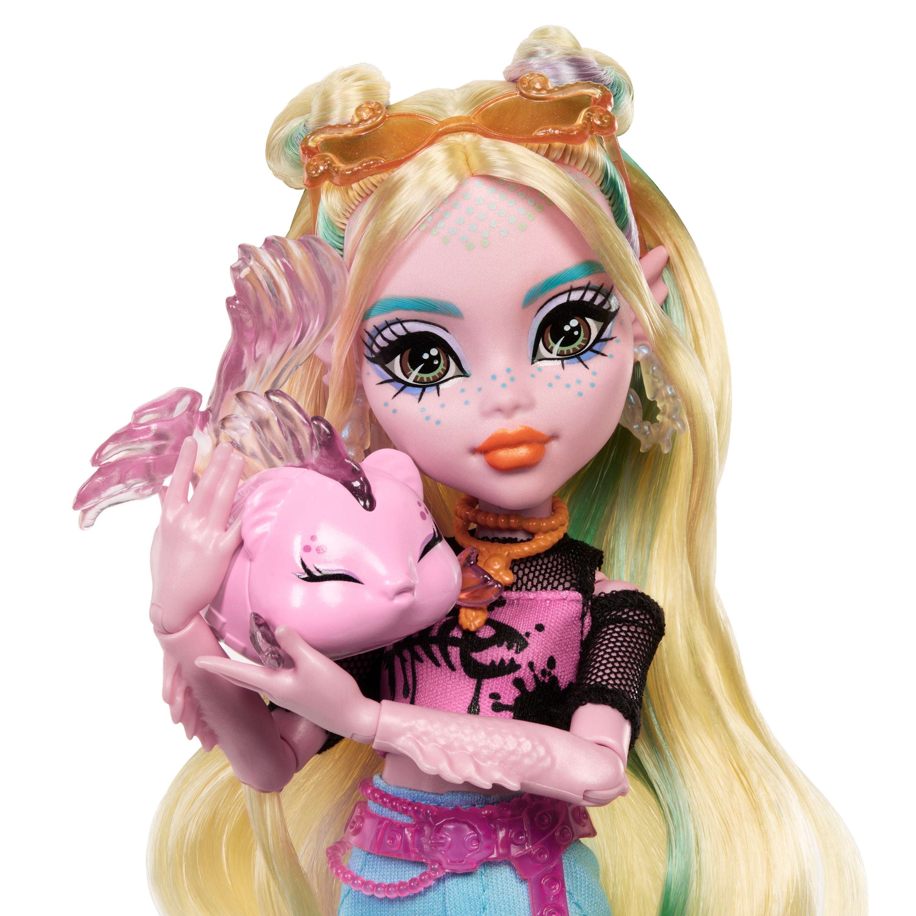Evcil hayvanı Neptuna ve aksesuarlarıyla Monster High Lagoona Blue bebek