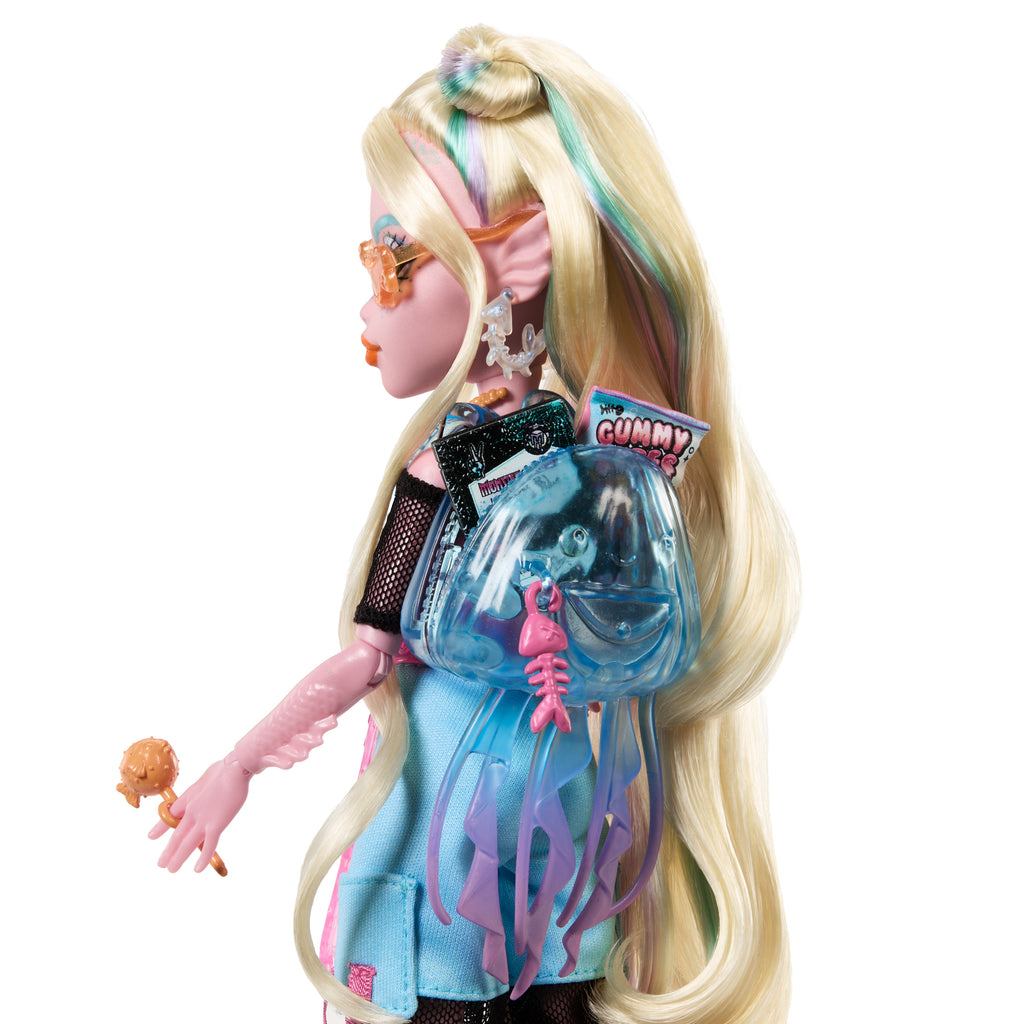 Evcil hayvanı Neptuna ve aksesuarlarıyla Monster High Lagoona Blue bebek
