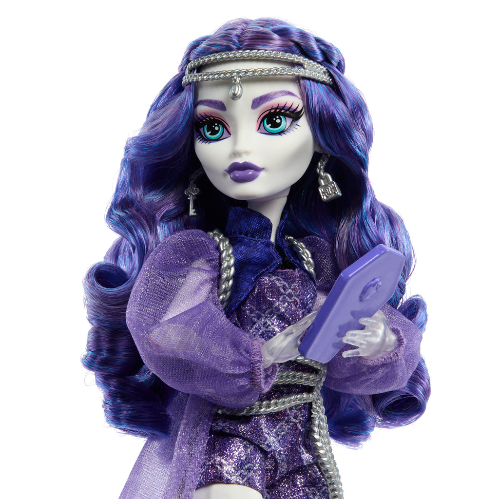 Evcil gelinciği Rhuen ve aksesuarlarıyla Monster High Spectra Vondergeist bebek