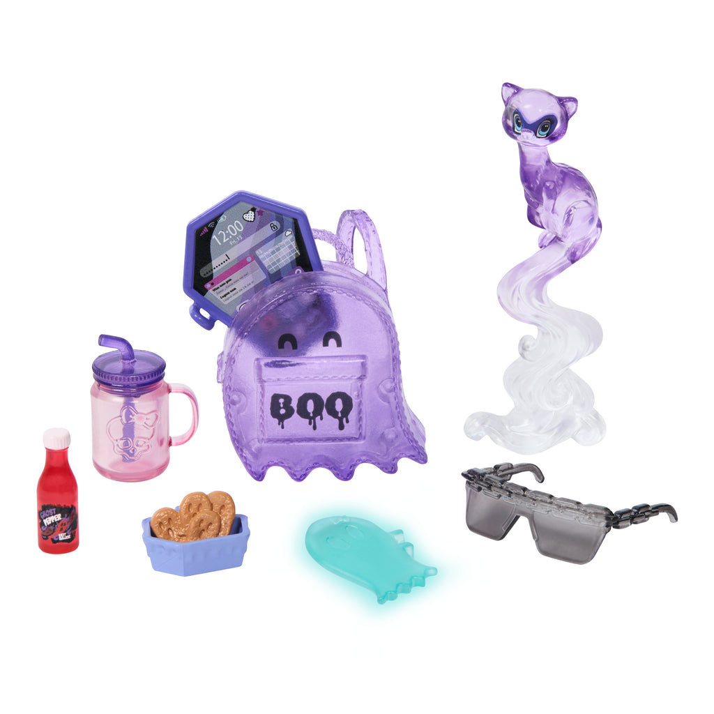 Evcil gelinciği Rhuen ve aksesuarlarıyla Monster High Spectra Vondergeist bebek