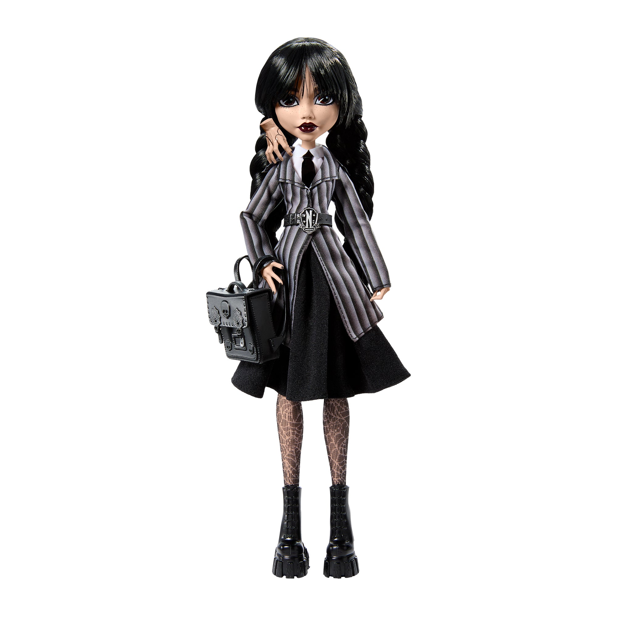 Monster High Wednesday Addams Bebek - Nevermore Akademisi Üniformalı, Thing Figürlü HXJ04