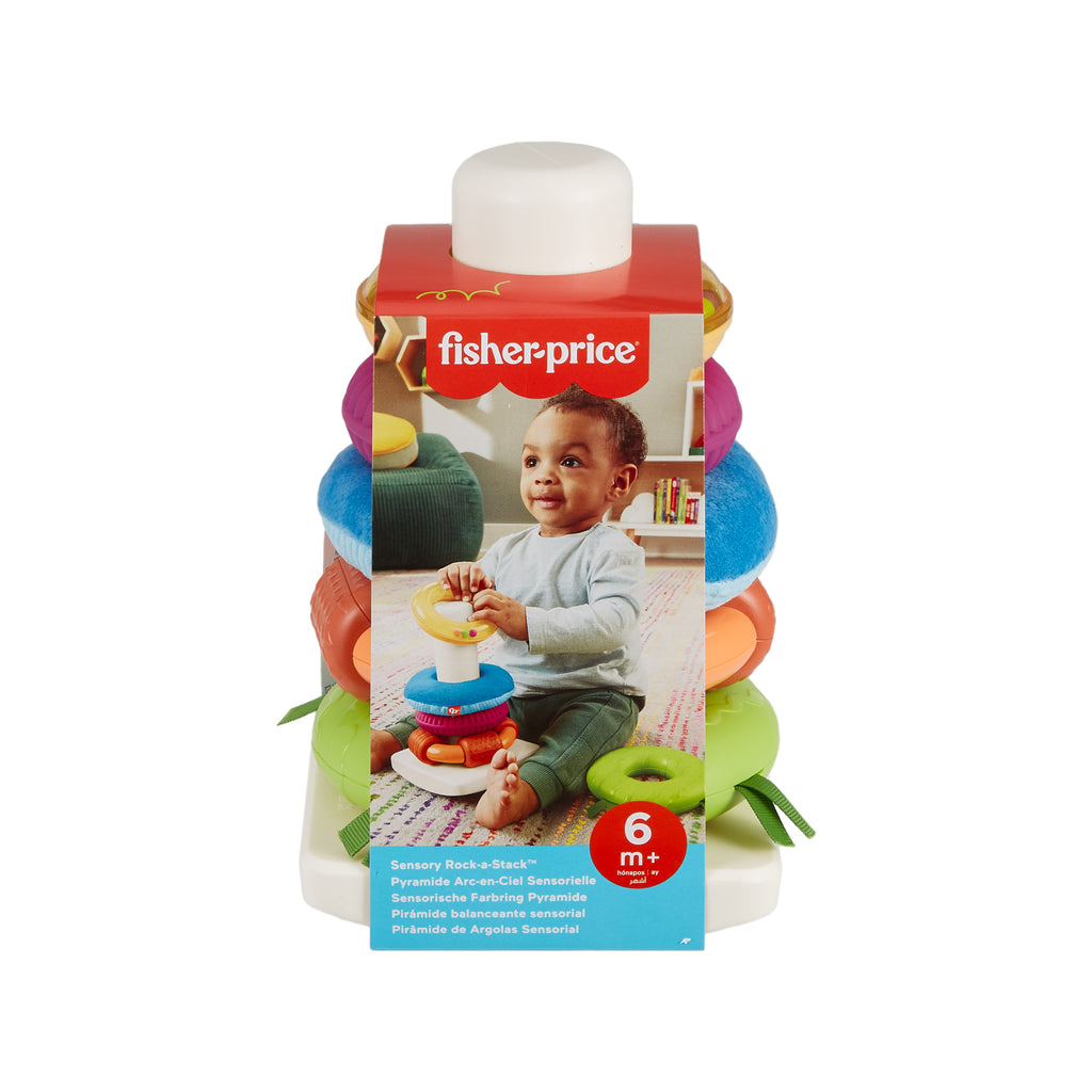 Devrilmez tabanlı Fisher-Price Duyusal Gelişimi Destekleyen Renkli Halkalar, bebekler için ince motor becerilerini geliştiren aktiviteler