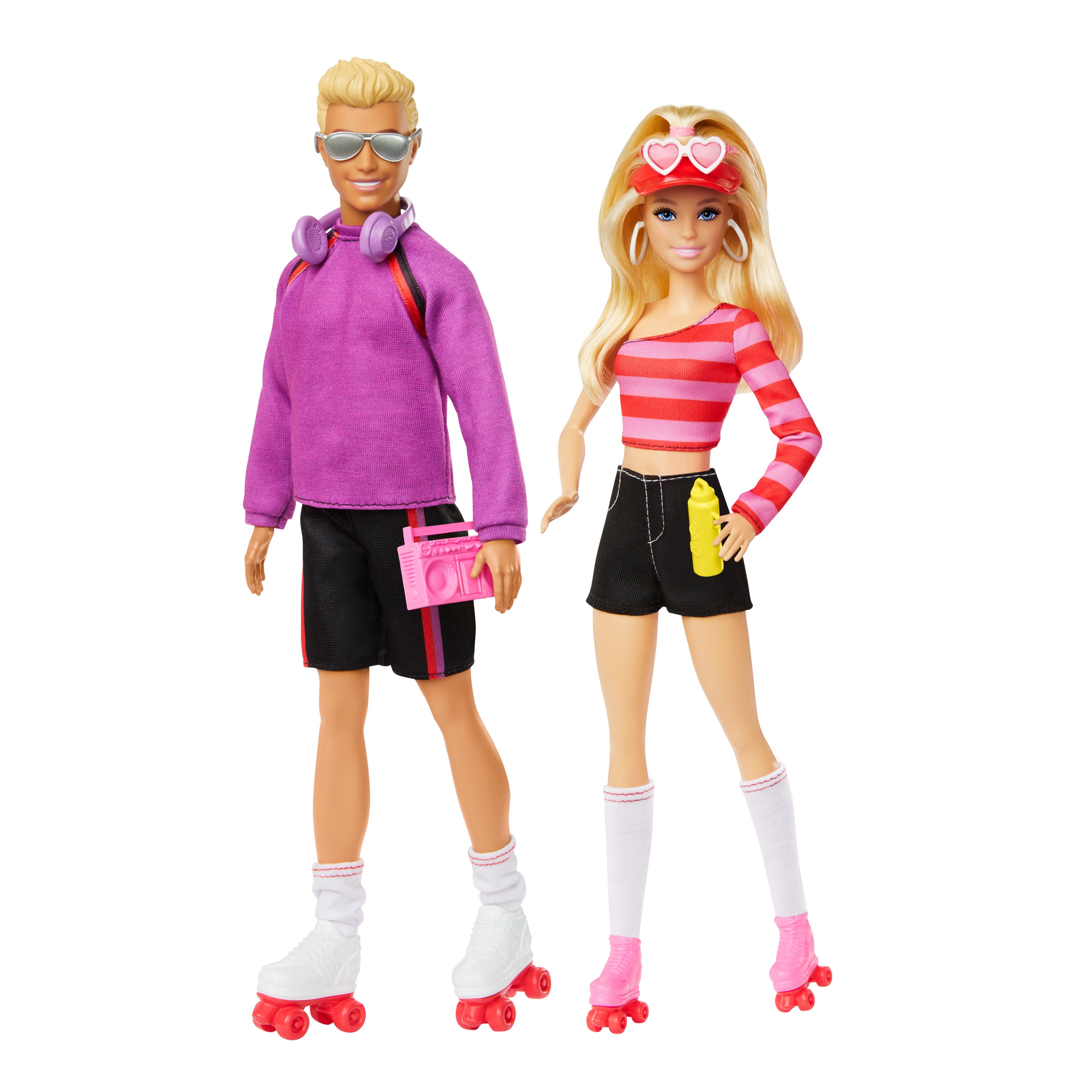 Barbie &amp; Ken 65. Yıl 2'li Parti Bebekler ve 6 aksesuarlı set, paten teması, 65. yıl dönümü
