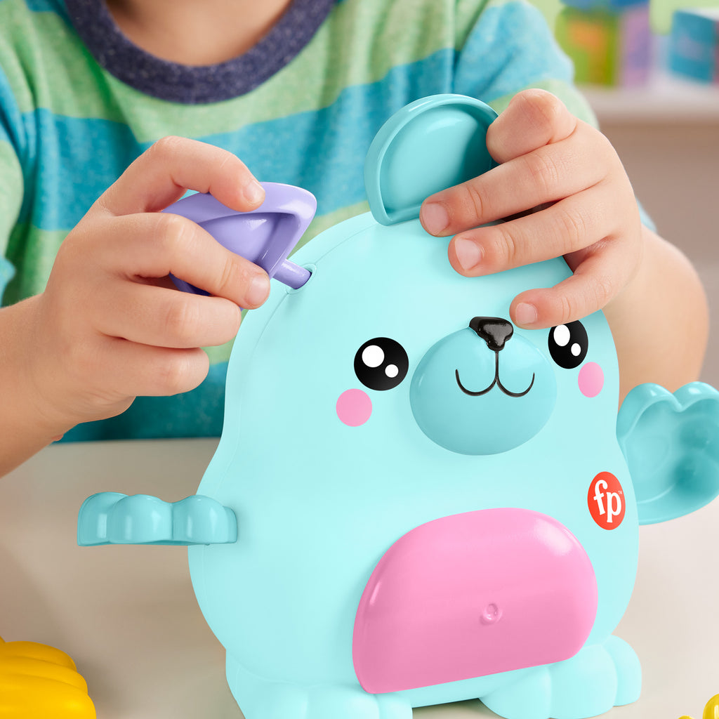 Okul öncesi çağdaki çocuklar için 18 parçalı Fisher-Price Fisher-Price® Karıştır ve Eşleştir Hayvan Dostları blokları