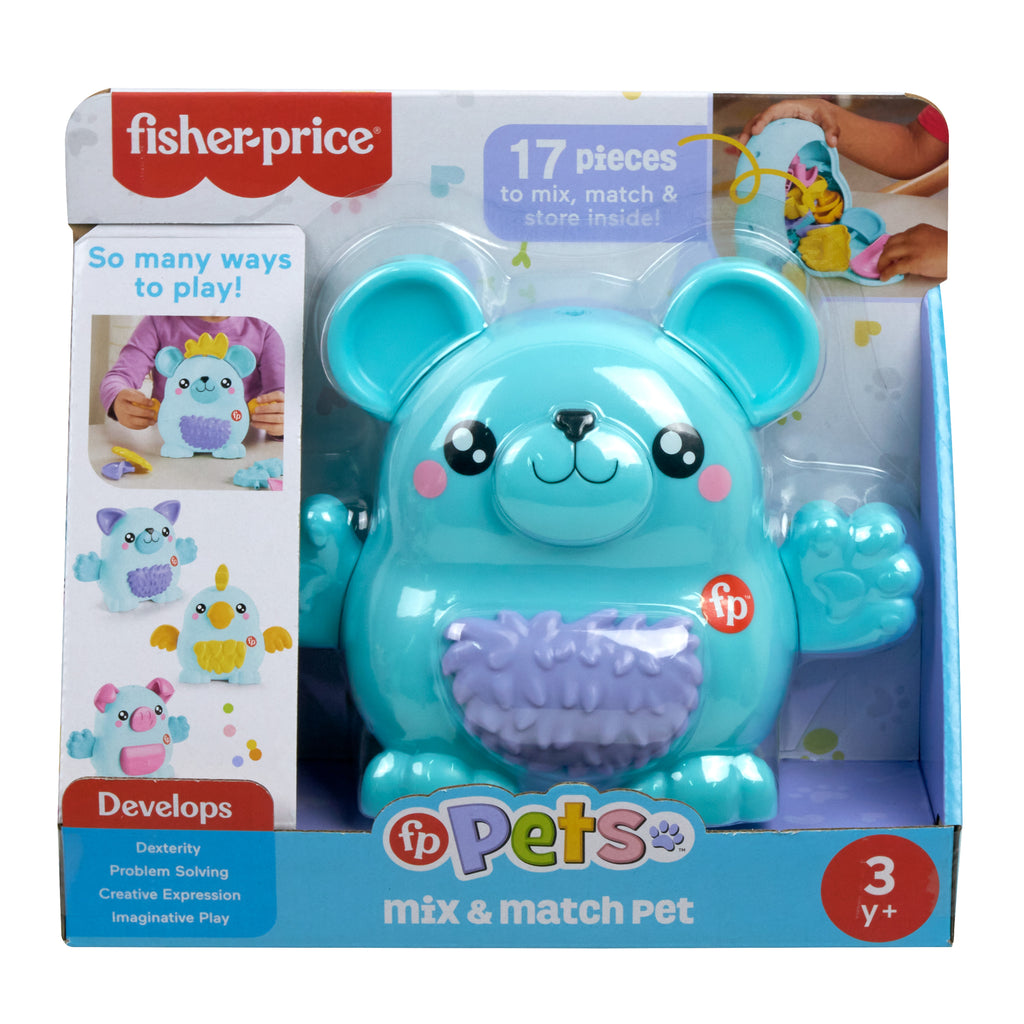 Okul öncesi çağdaki çocuklar için 18 parçalı Fisher-Price Fisher-Price® Karıştır ve Eşleştir Hayvan Dostları blokları