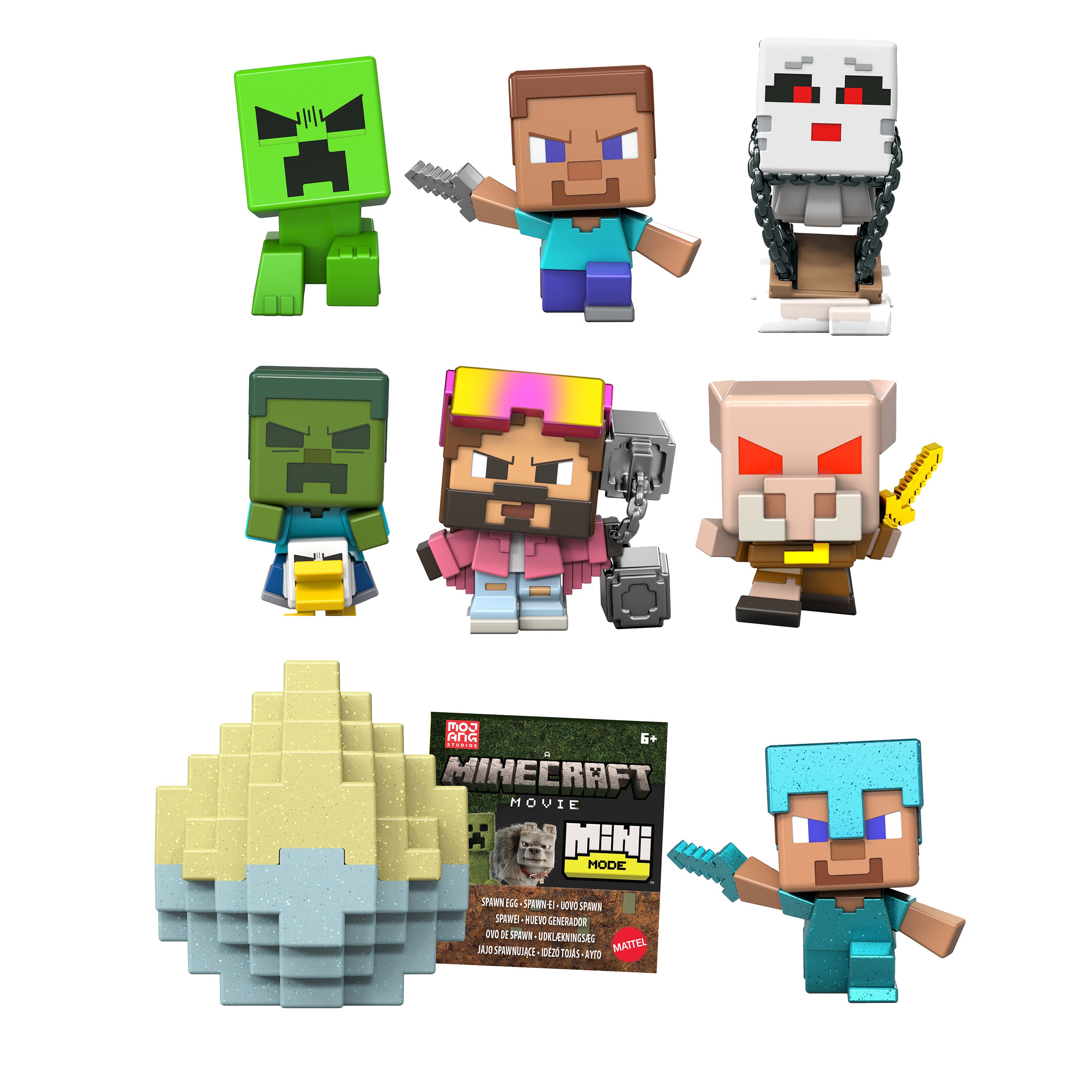 Minecraft Mini Spawn Egg figür koleksiyonu (karakterler farklılık gösterebilir)