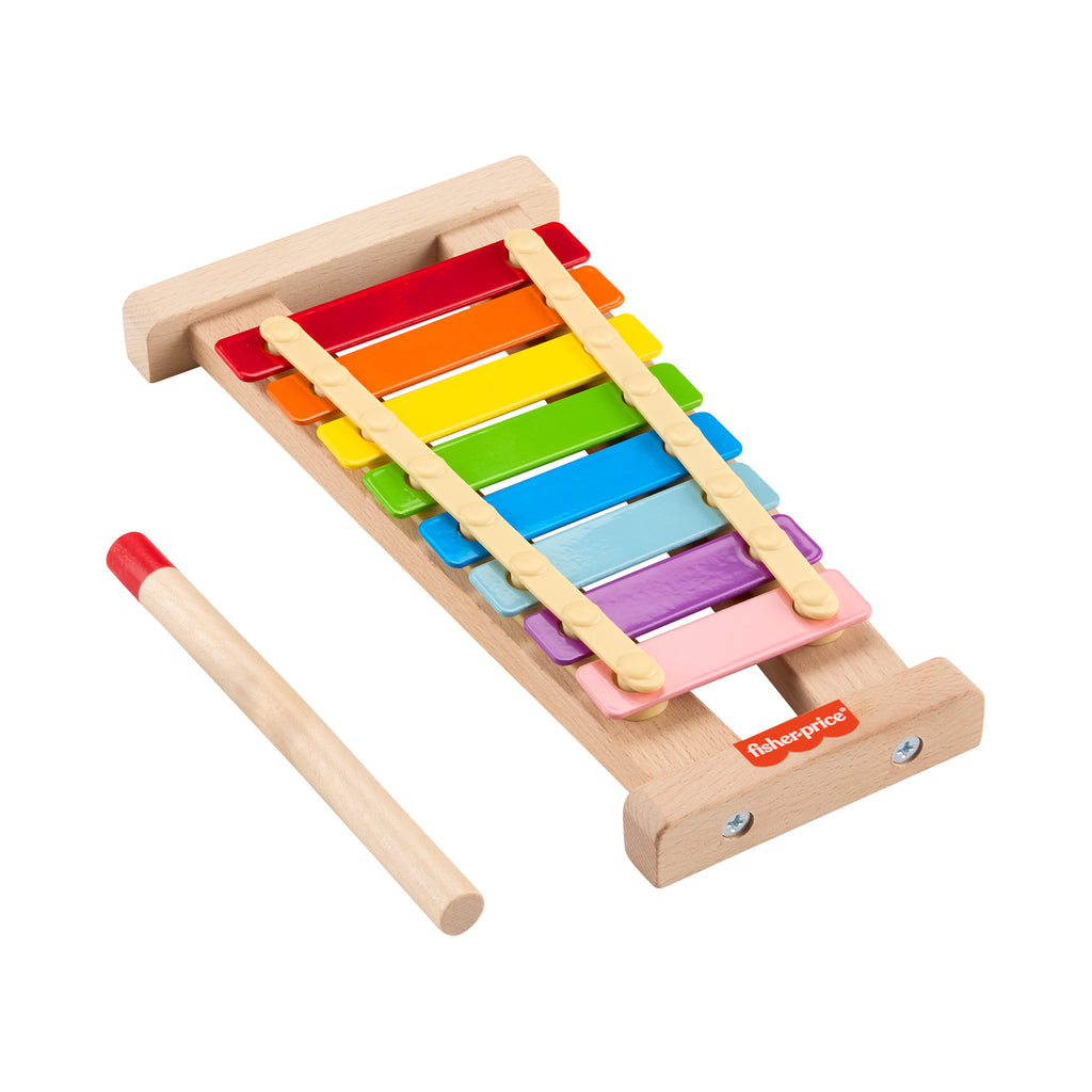 Yürüme çağındaki çocuklar için 2 parçalı müzik aleti Fisher-Price Ahşap Ksilofon