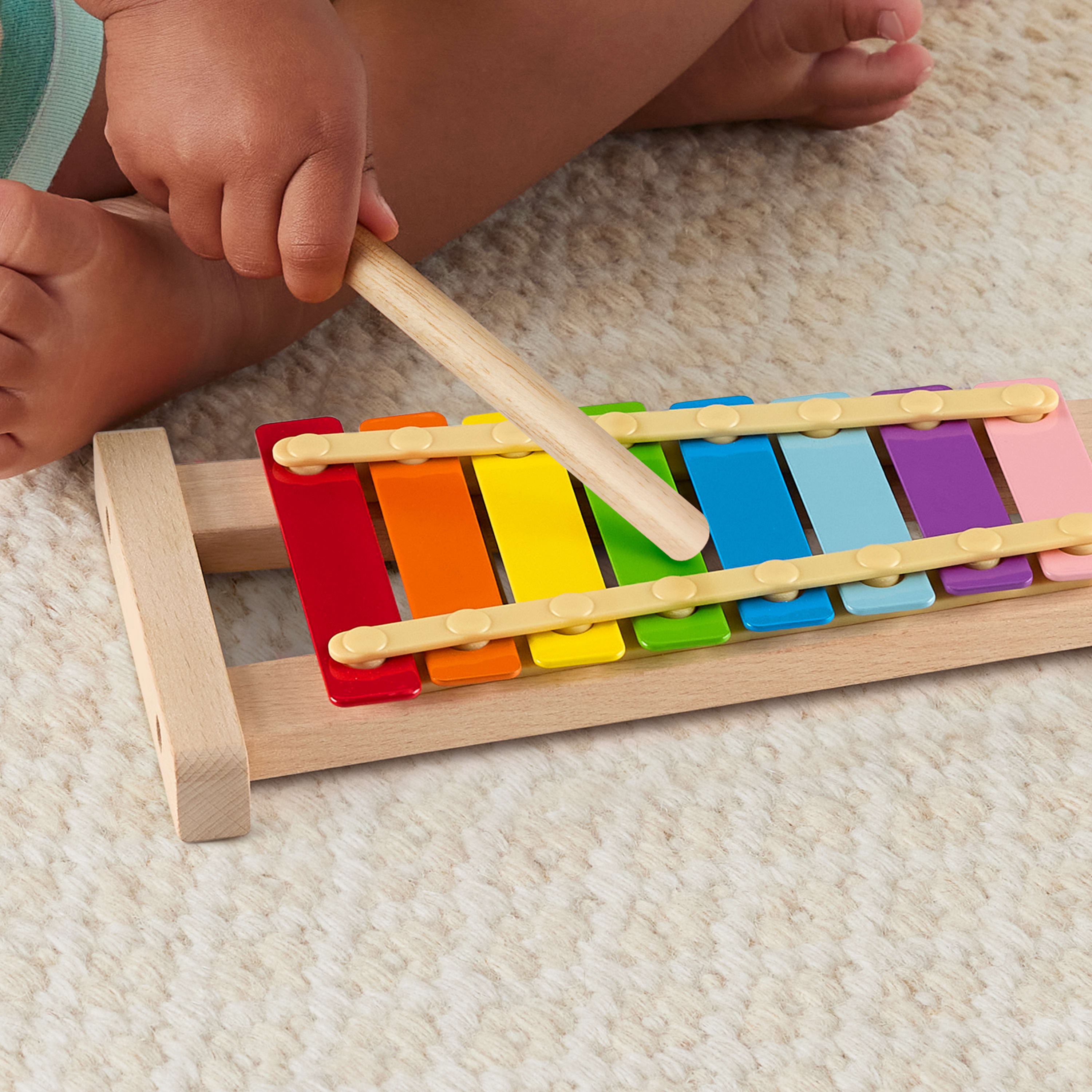 Yürüme çağındaki çocuklar için 2 parçalı müzik aleti Fisher-Price Ahşap Ksilofon