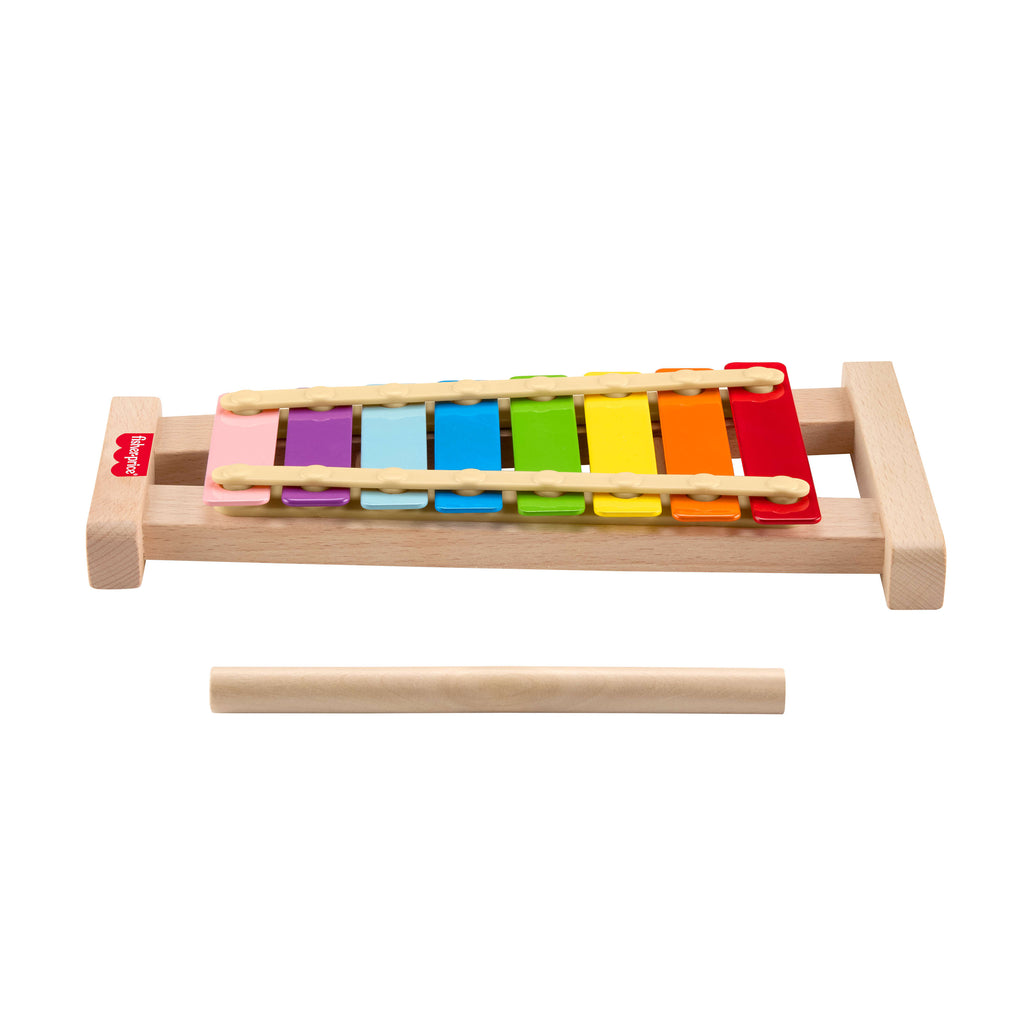 Yürüme çağındaki çocuklar için 2 parçalı müzik aleti Fisher-Price Ahşap Ksilofon
