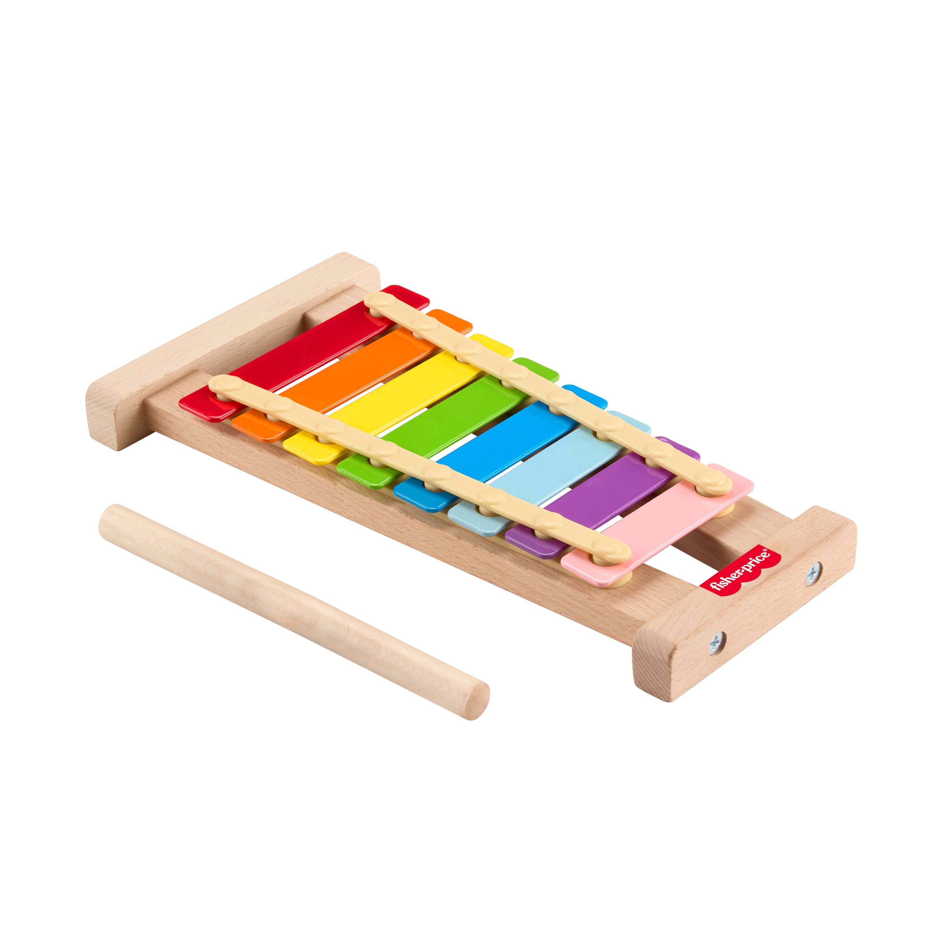 Yürüme çağındaki çocuklar için 2 parçalı müzik aleti Fisher-Price Ahşap Ksilofon