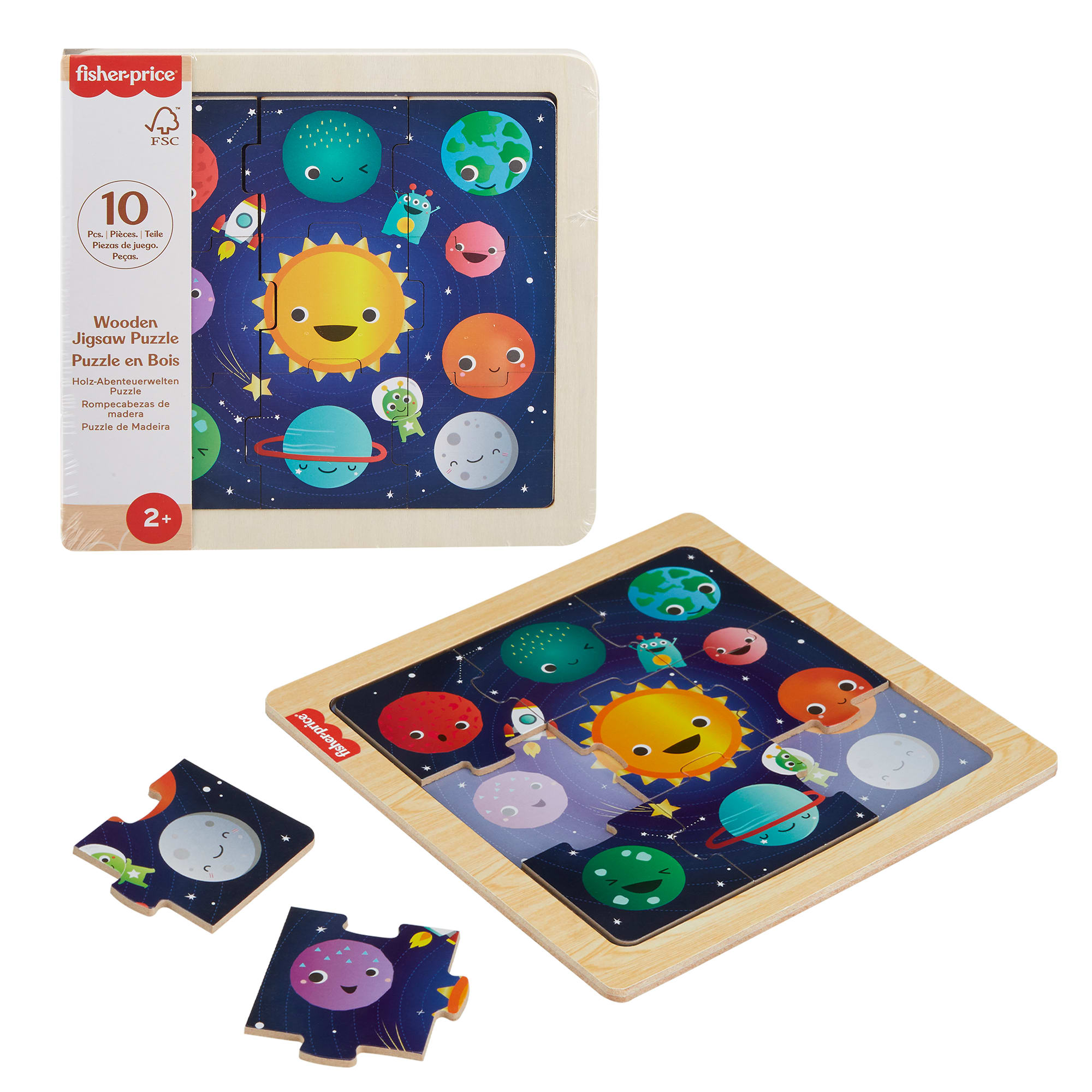 Yürüme çağındaki ve okul öncesi çağdaki çocuklar için Fisher-Price® Ahşap Yapboz koleksiyonu (Stiller çeşitlilik gösterebilir)
