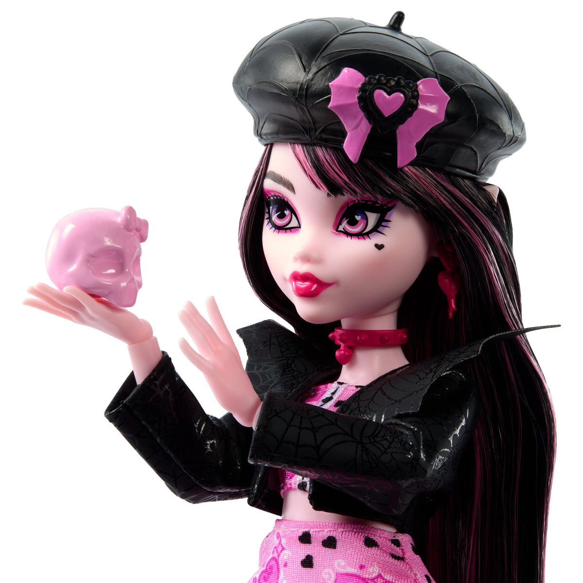 Ceket, yıllık ve film kulübü aksesuarlarıyla Monster High Gizemli Yıllık Draculaura bebek