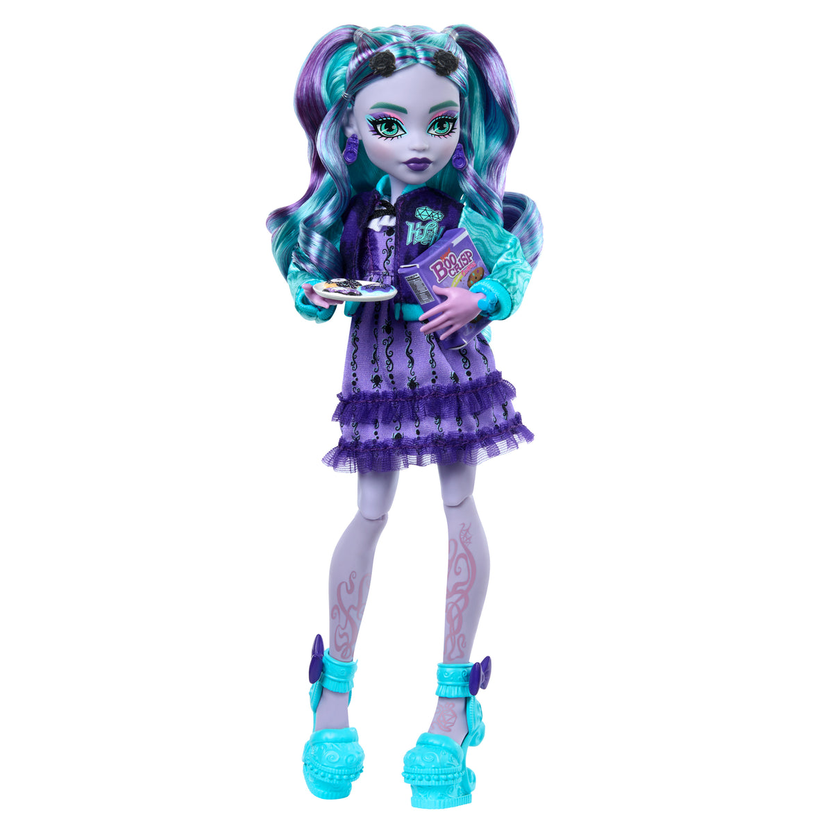 Kolej ceketi, yıllık ve oyun aksesuarlarıyla Monster High Gizemli Yıllık Twyla bebek