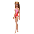 Barbie Plaj Bebeği - Sarışın, Pembe Palmiye Desenli Mayo