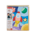 Okul öncesi çağdaki çocuklar için 42 ahşap parçadan oluşan Fisher-Price® Uzay Temalı Ahşap Yapboz Blokları